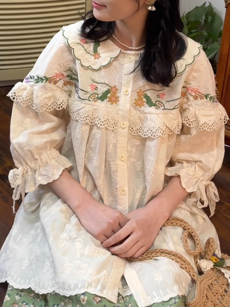 Secret Garden Doll Collar Blouse-ntbhshop