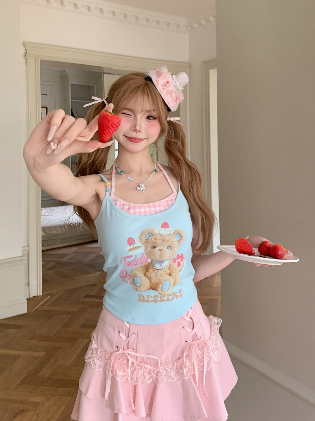 Berry Teddy Bra Camisole-Outerwear-ntbhshop