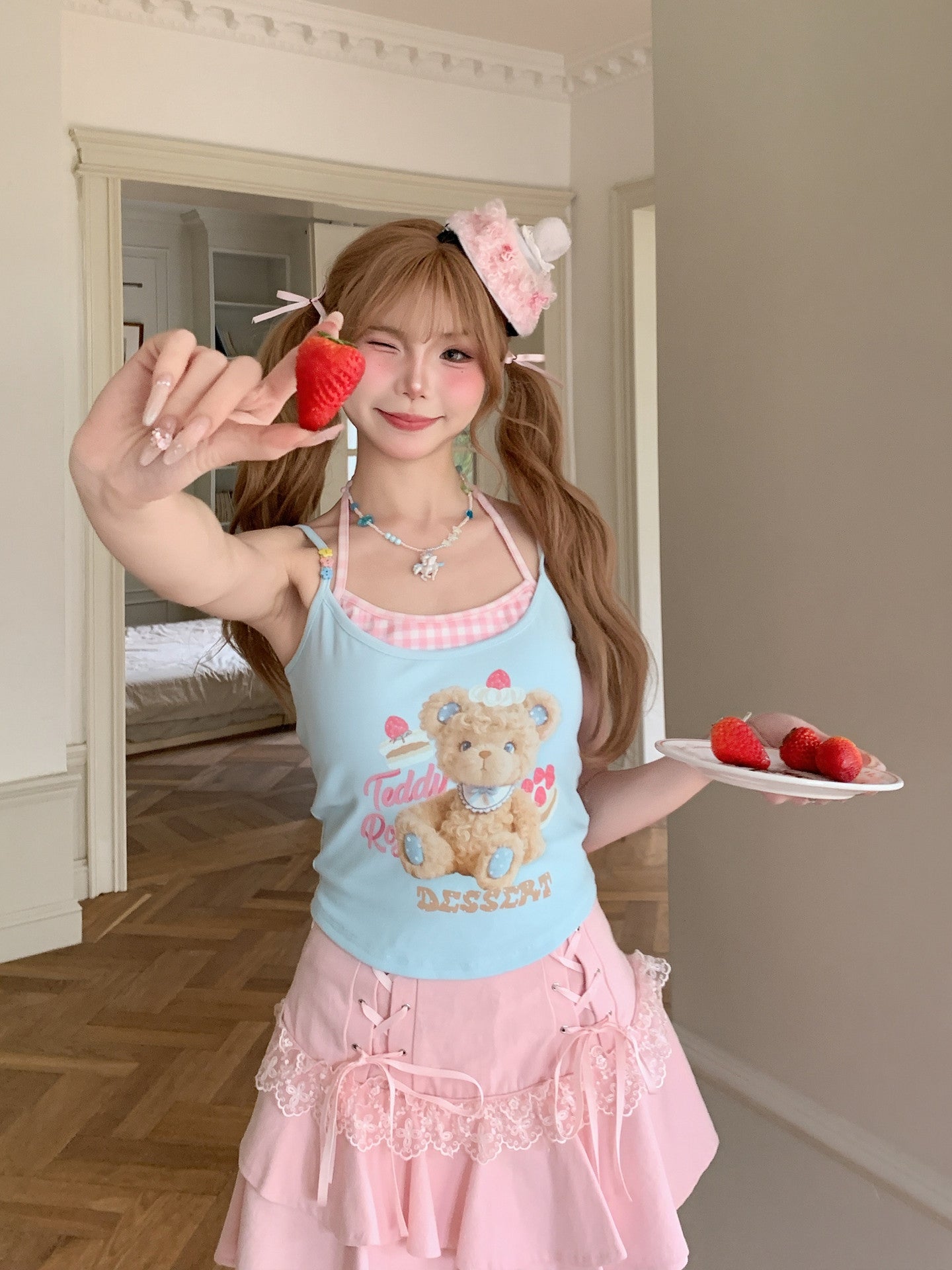 Berry Teddy Bra Camisole-Outerwear-ntbhshop