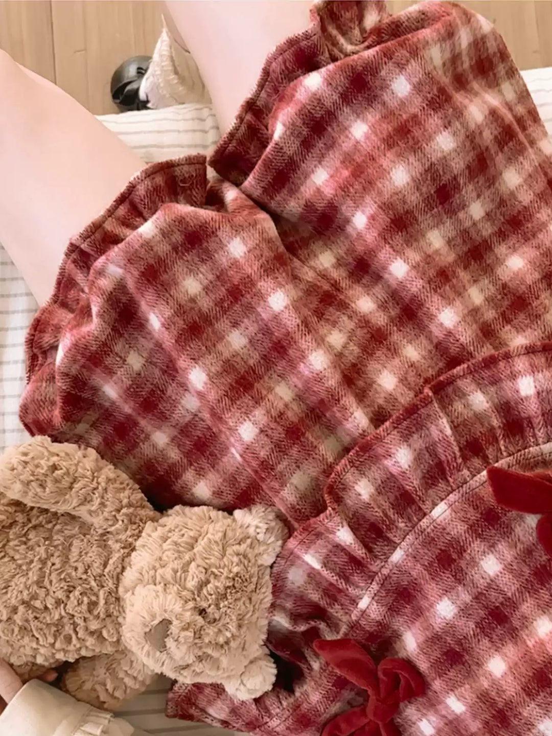 Cherry Check Rocking Pony Vest & Short-Outerwear-ntbhshop