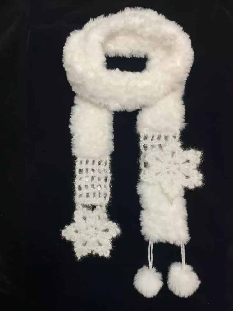 Snowflake Pom Knit Scarf-ntbhshop