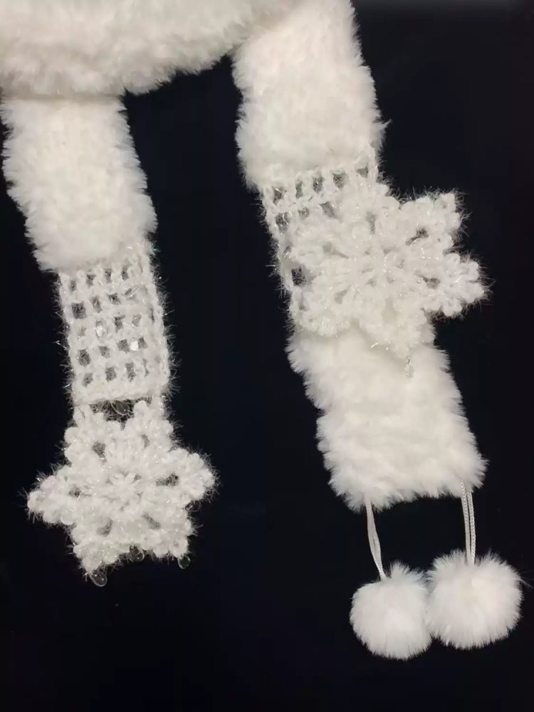 Snowflake Pom Knit Scarf-ntbhshop
