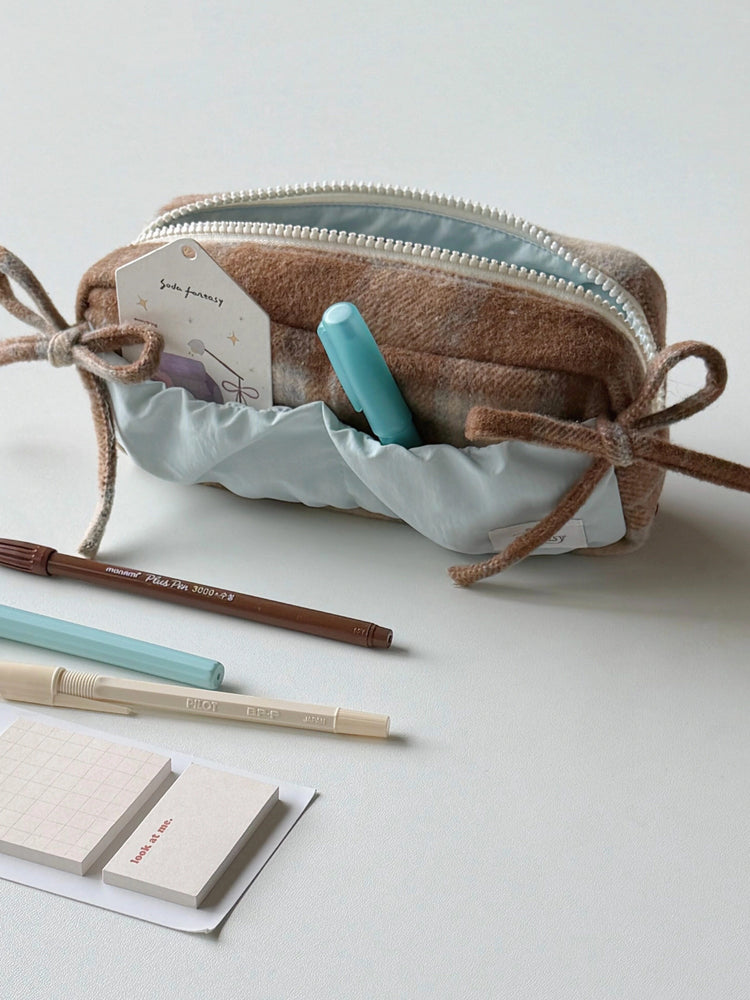 Ribbon Gather Toast Pencil Cases-Accessories-ntbhshop