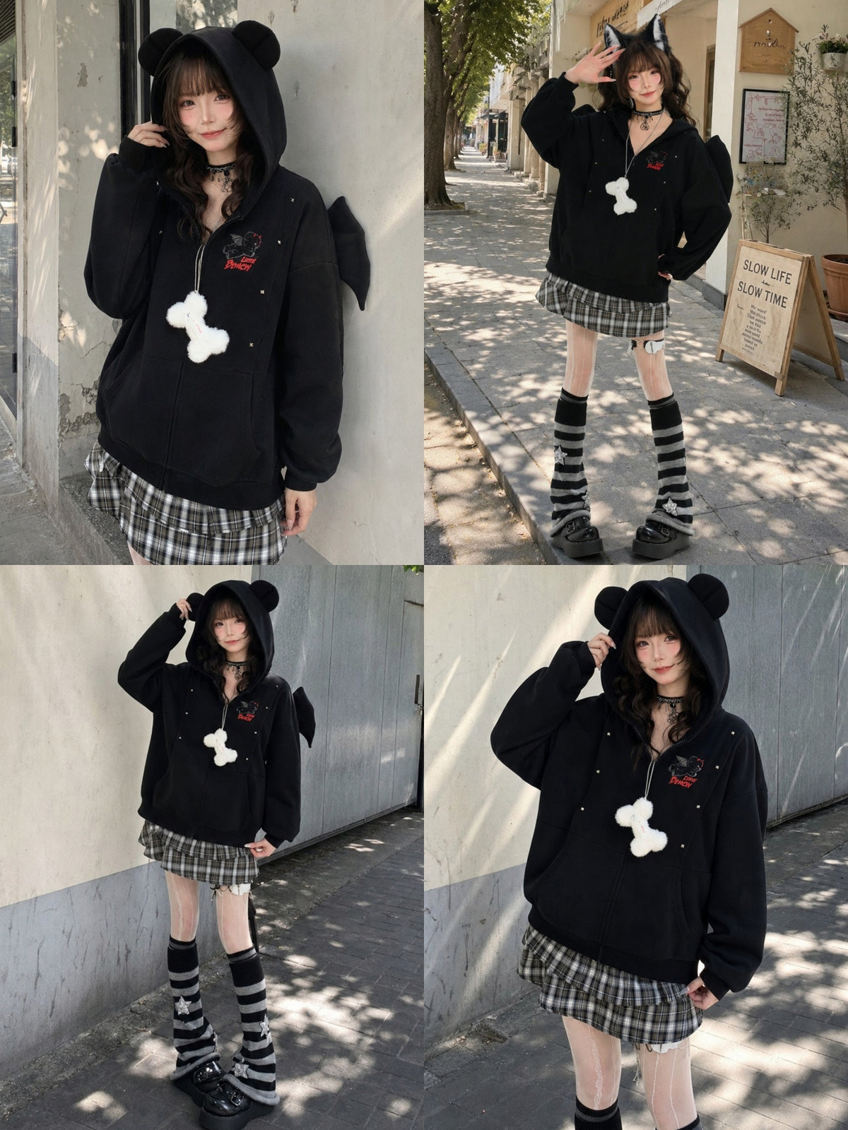 Midnight Bear Batwing Jacket-Bottoms-ntbhshop