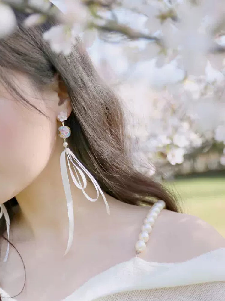 Cherry Blossom Chime Ear Studs & Clips-ntbhshop