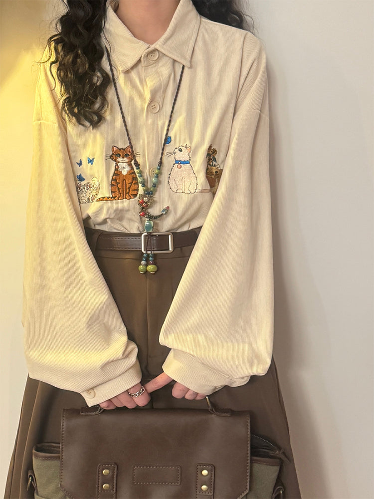 Whisker Tales Unisex Corduroy Shirts-ntbhshop