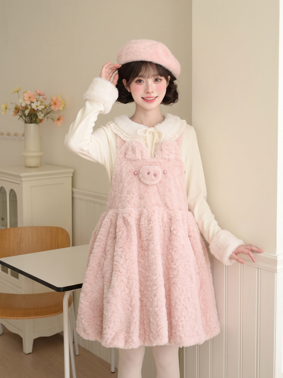 Piggy Plush Overall Dress-Dresses-ntbhshop