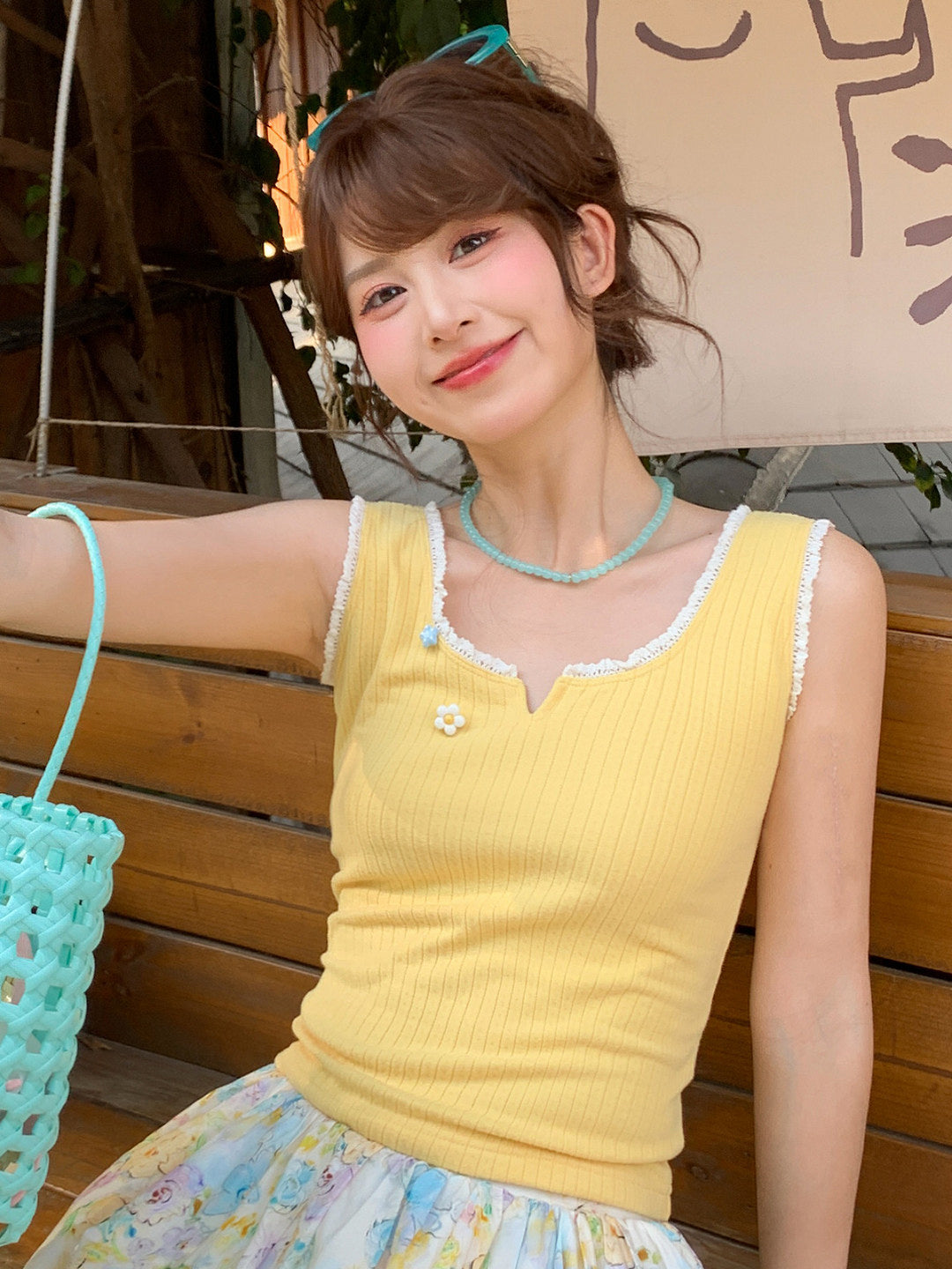 Custard Milk Knit Tank Top-Tops-ntbhshop