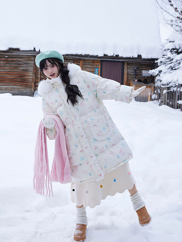 Bunny Meadow Dream Puffer Coat-ntbhshop