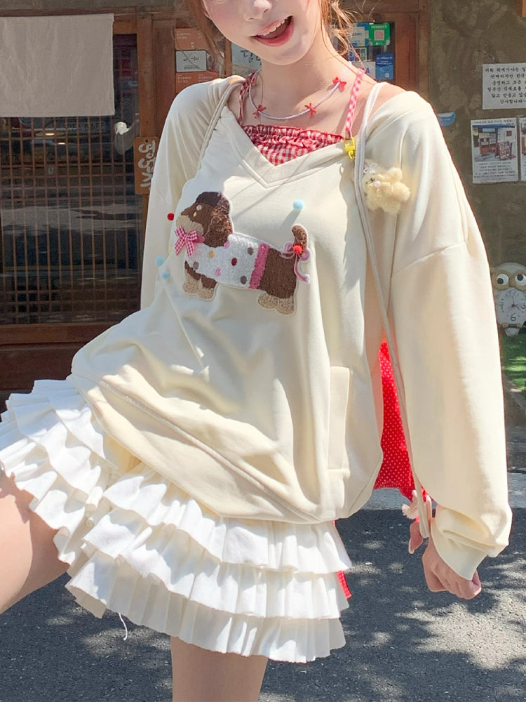 Cream Puff Pup Halter Sweatshirt & Pettiskirt-ntbhshop