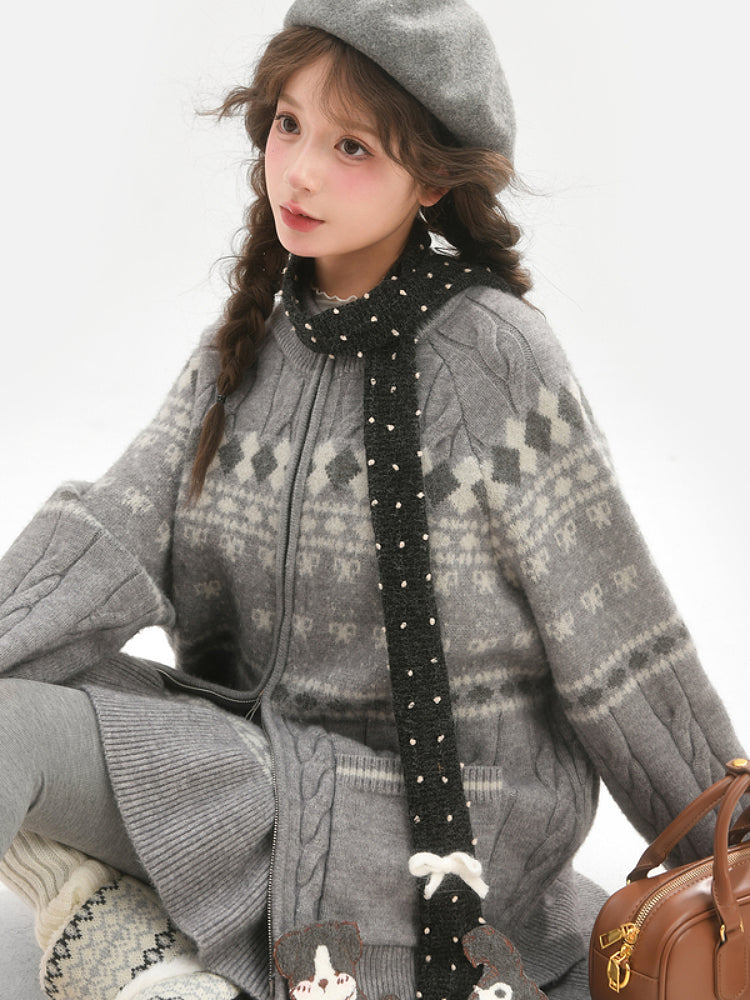 Snow Pup Knit Sweater & Skirt-ntbhshop
