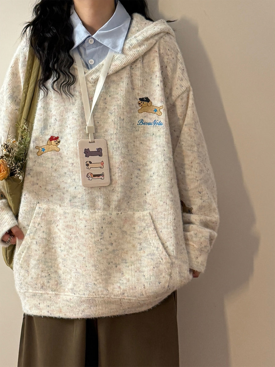 Soft Puppy Knit Hoodies-Tops-ntbhshop