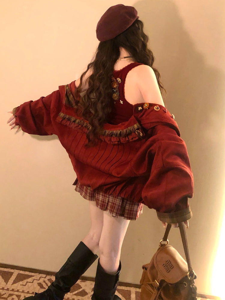 Private Love Vintage Patch Knit Tops-Sets-ntbhshop
