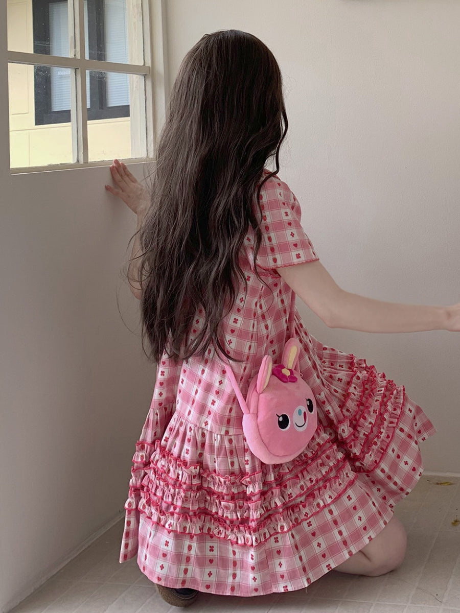 Berry Biscuit Cotton Gingham Dress-Dresses-ntbhshop