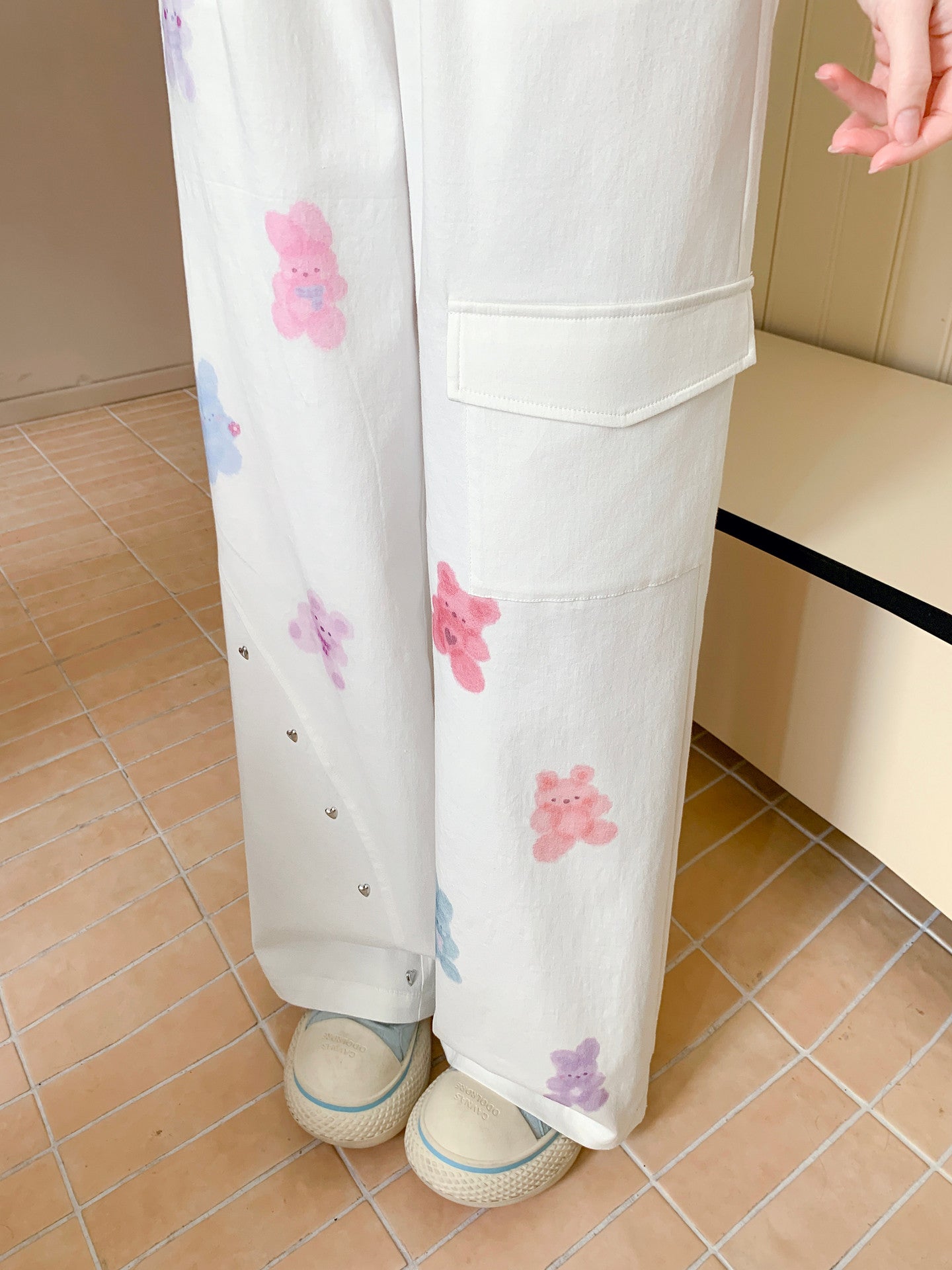 Gummy Bear Wide Cargo Pants-Bottoms-ntbhshop