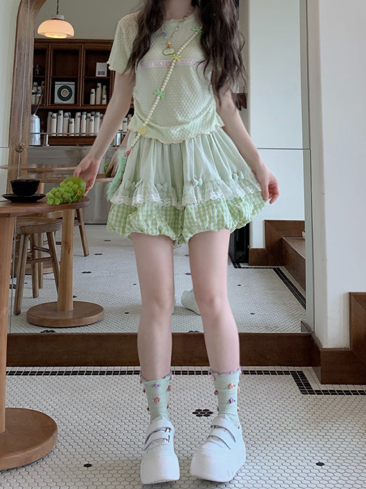 Berry Bloom Gingham Bubble Shorts-ntbhshop