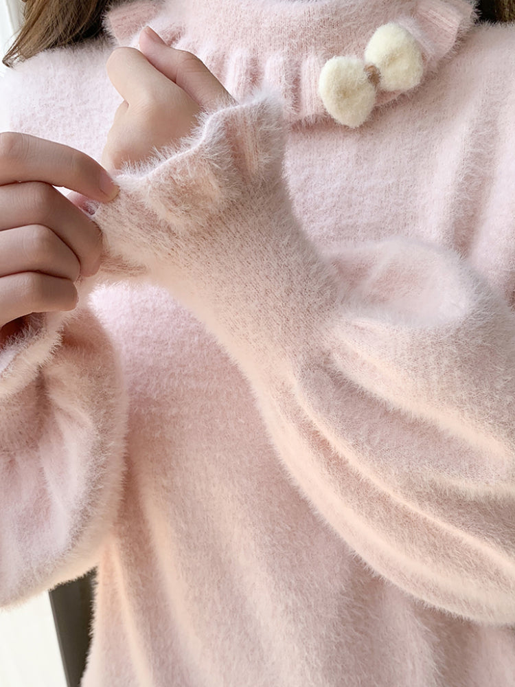 Lolita Cloud Puff Sleeve Knit Tops-ntbhshop