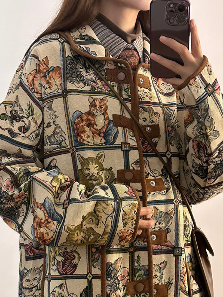 Cat Parade Retro Jacquard Jackets-ntbhshop