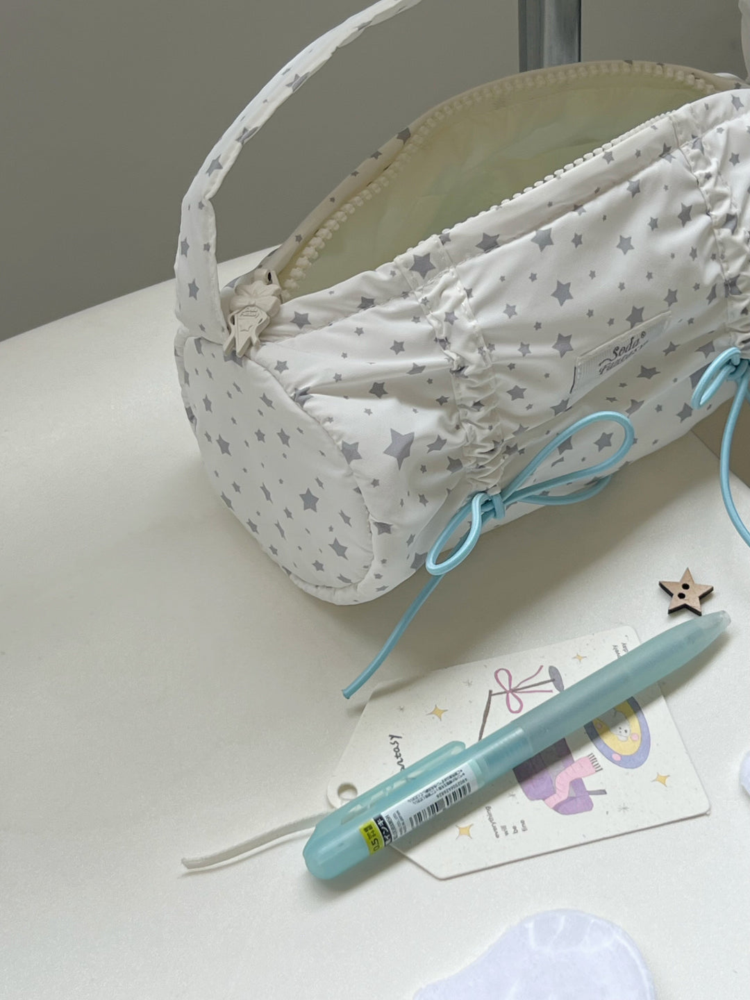 Ribbon Gather Pencil Pouches-Accessories-ntbhshop