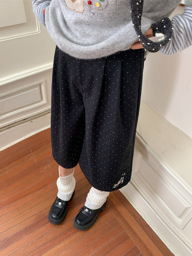 Nightfall Polka Pup Wool Shorts-ntbhshop