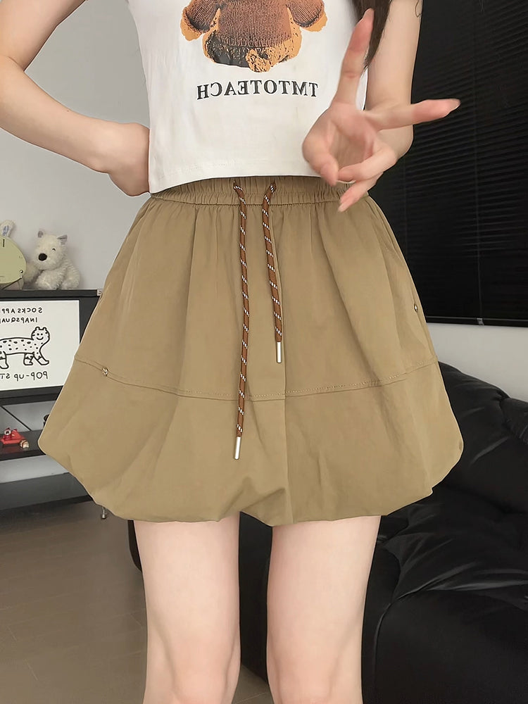 Mocha Bloom Cargo Bubble Skirts-ntbhshop