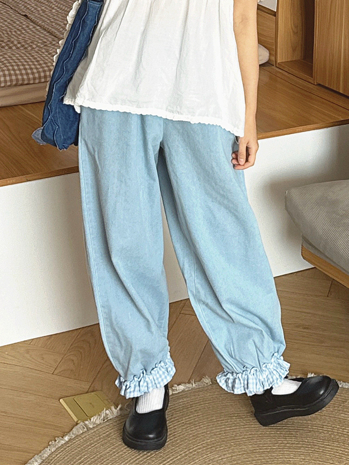 Sky Wash Bubble Pants-Bottoms-ntbhshop