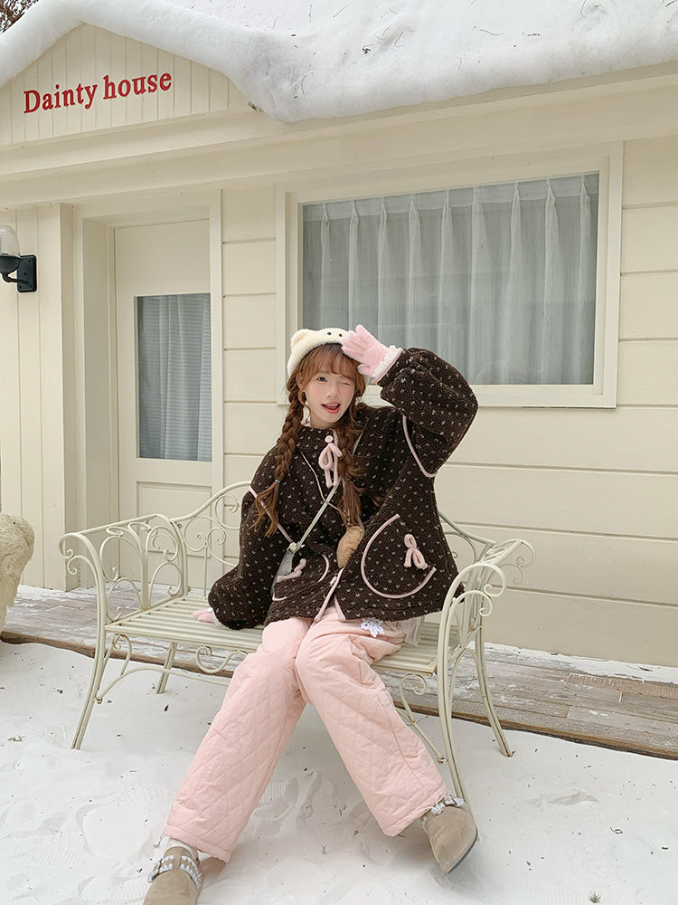 Frosty Blush Fleece Jacket & Quilt Pants-Sets-ntbhshop