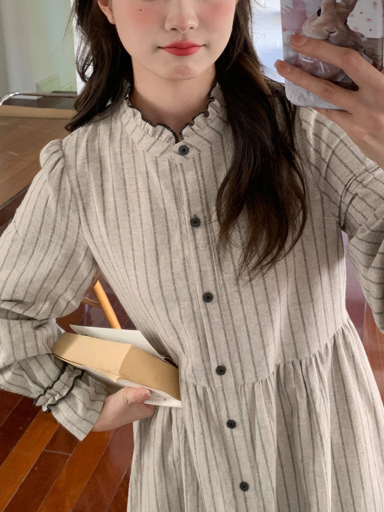 Rustle of Ruffles Vest & Stripe Shirtdress-ntbhshop