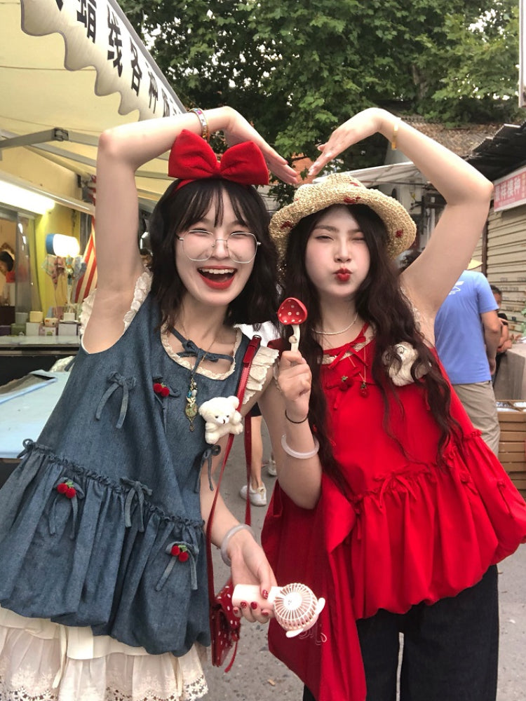 Cherry Pop Princess Bubble Blouses-ntbhshop