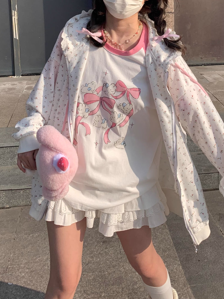 Meadow Kitty Cottage Oversize Hooded Jacket-ntbhshop