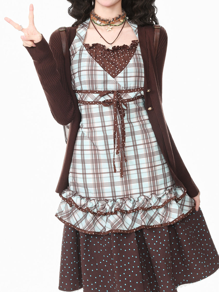 Choco Mint Cardigan, Blouse & Skirt-Sets-ntbhshop