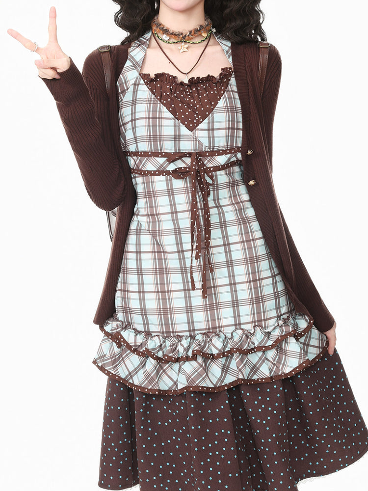 Choco Mint Cardigan, Blouse & Skirt-Sets-ntbhshop
