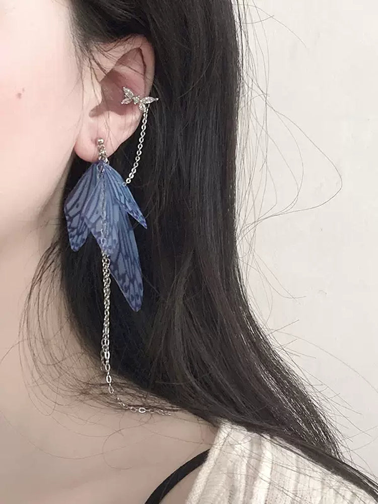 Fairy Wing Butterfly Chain Ear Cuffs-ntbhshop