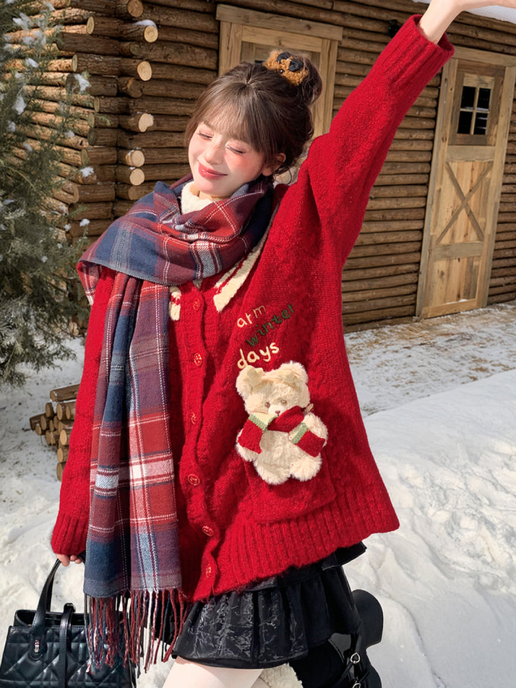 Warm Winter Days Knit Hooded Cardigan-ntbhshop