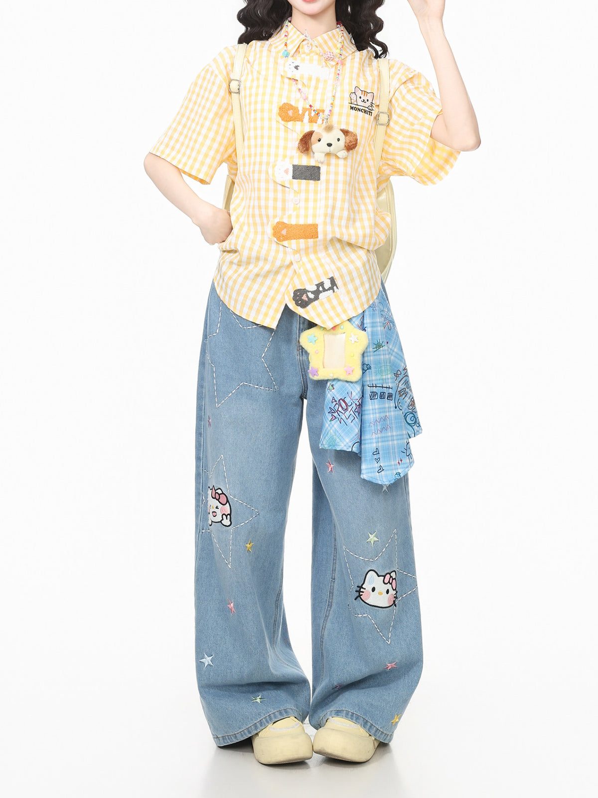 Kitty Pals Plaid Shirts-Tops-ntbhshop