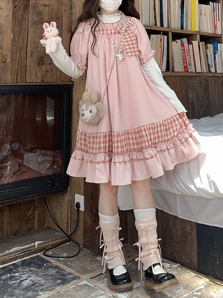 Toffee Ribbon Corduroy Cake Dresses-ntbhshop