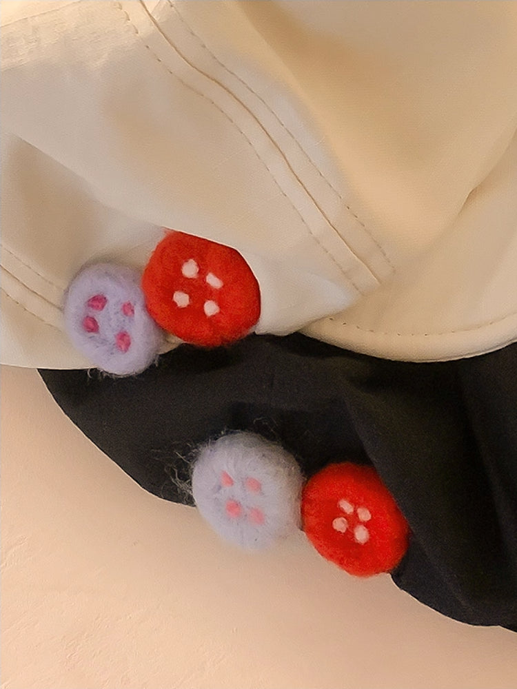 Cloud Felt Button Vintage Denim Berets-ntbhshop