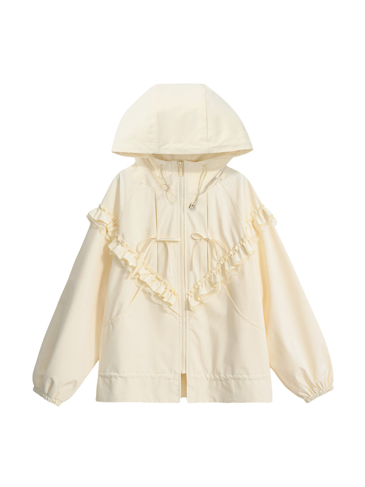 Vanilla Frill Hooded Jacket-Outerwear-ntbhshop