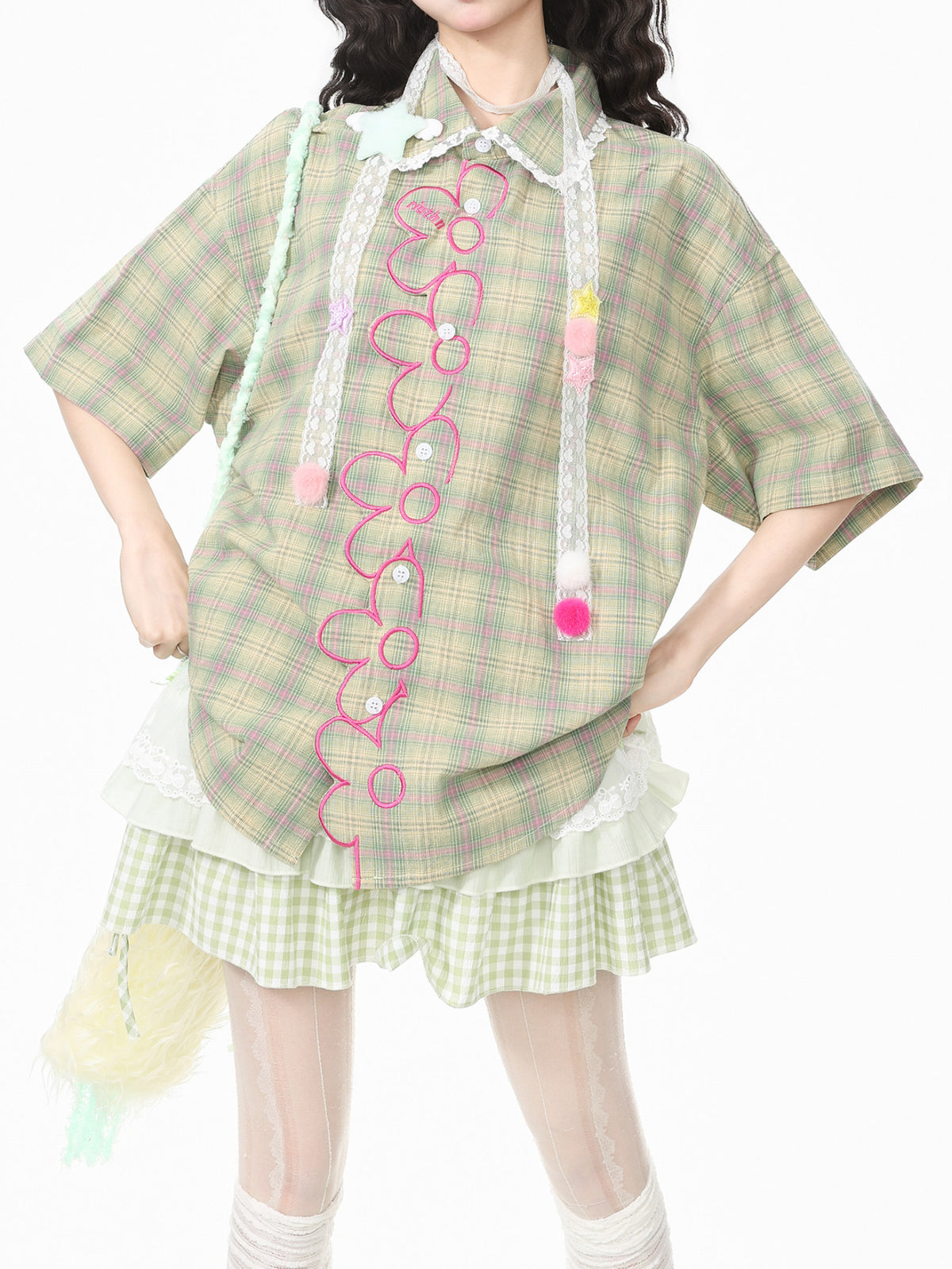 Garden Giggle Plaid Shirt-Tops-ntbhshop