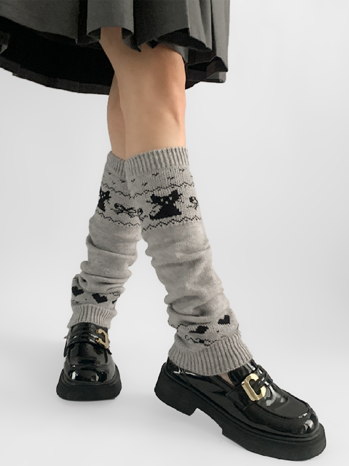 Nordic Cat Knit Leg Warmers-ntbhshop