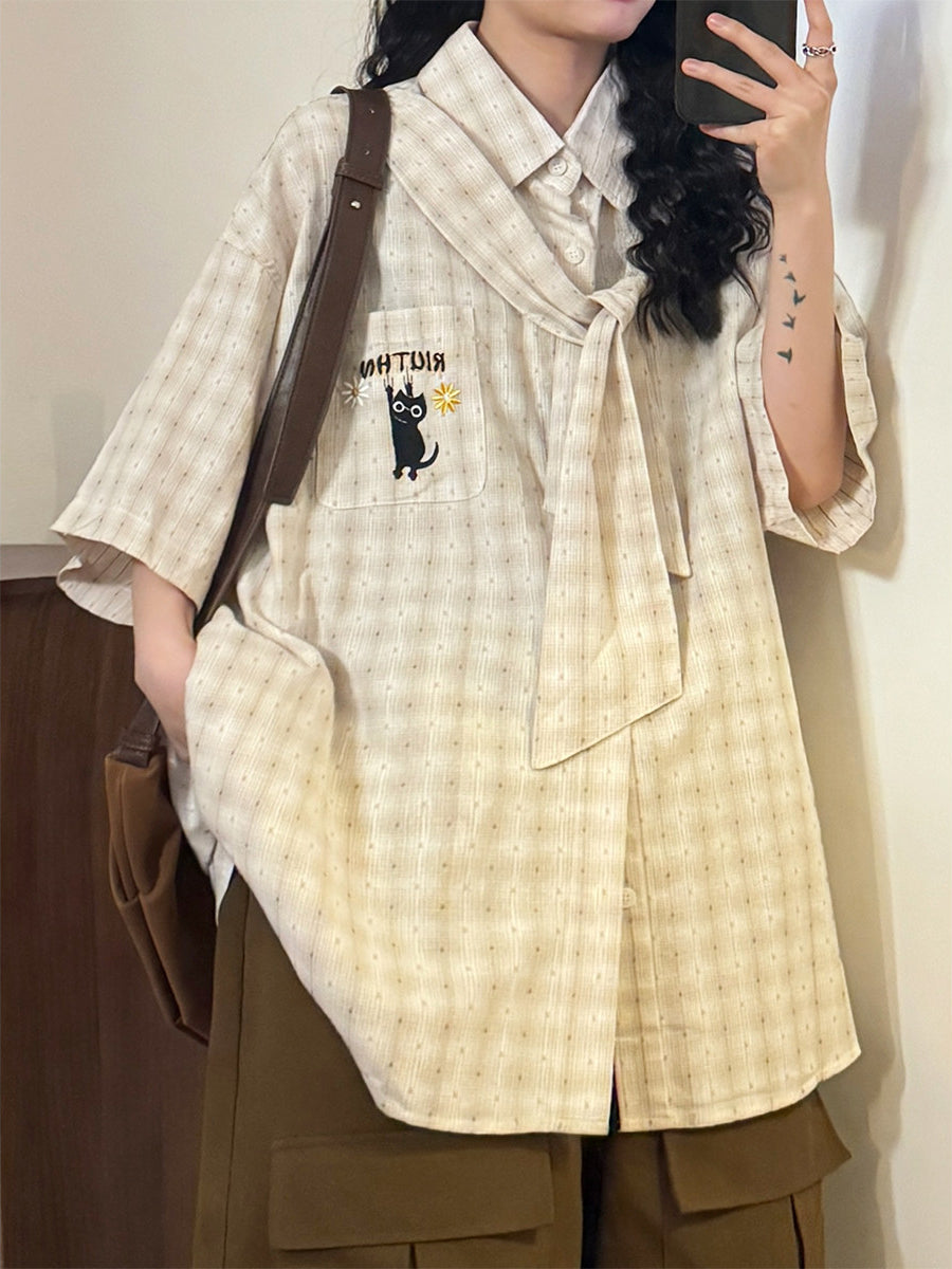 Black Whisker Scarf Shirts-Tops-ntbhshop