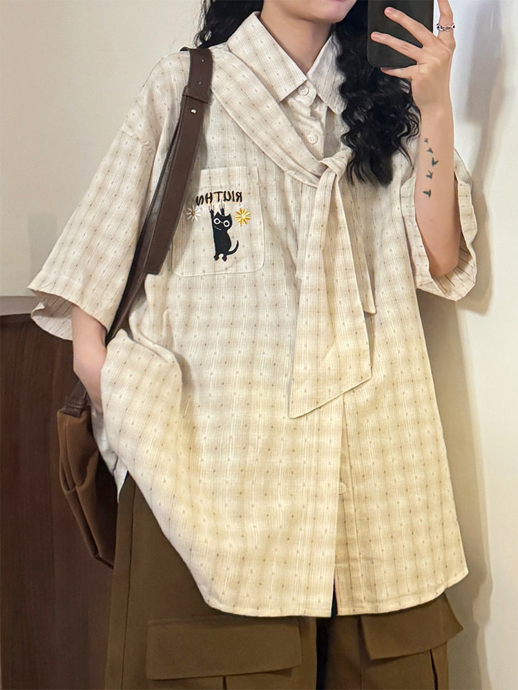 Black Whisker Scarf Shirts-Tops-ntbhshop