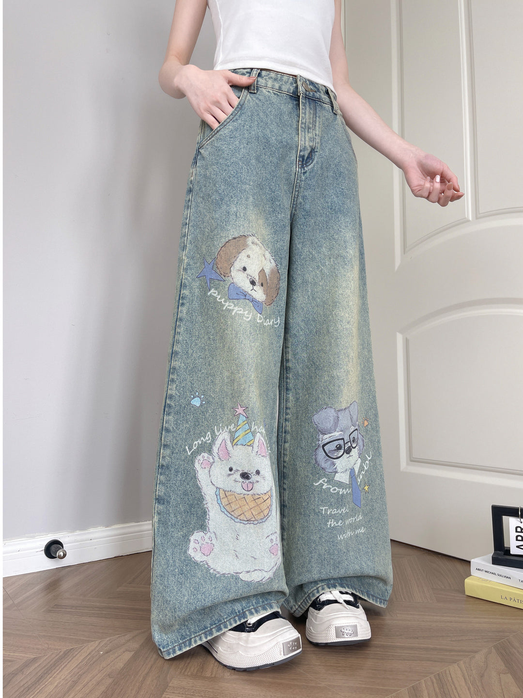 Puppy Diary Wide Jeans-Bottoms-ntbhshop