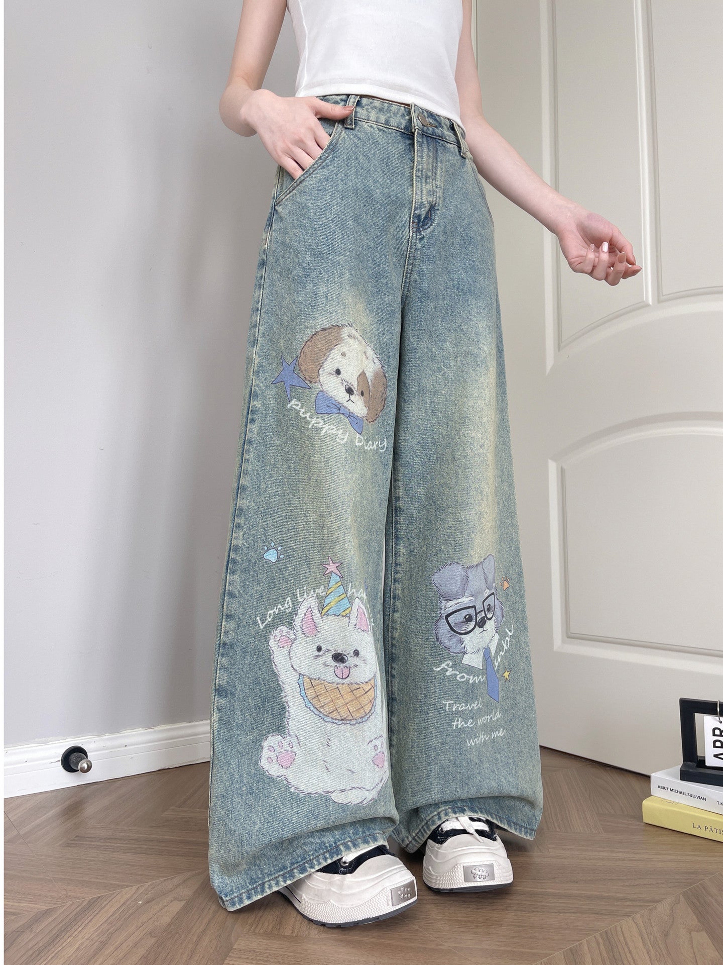 Puppy Diary Wide Jeans-Bottoms-ntbhshop
