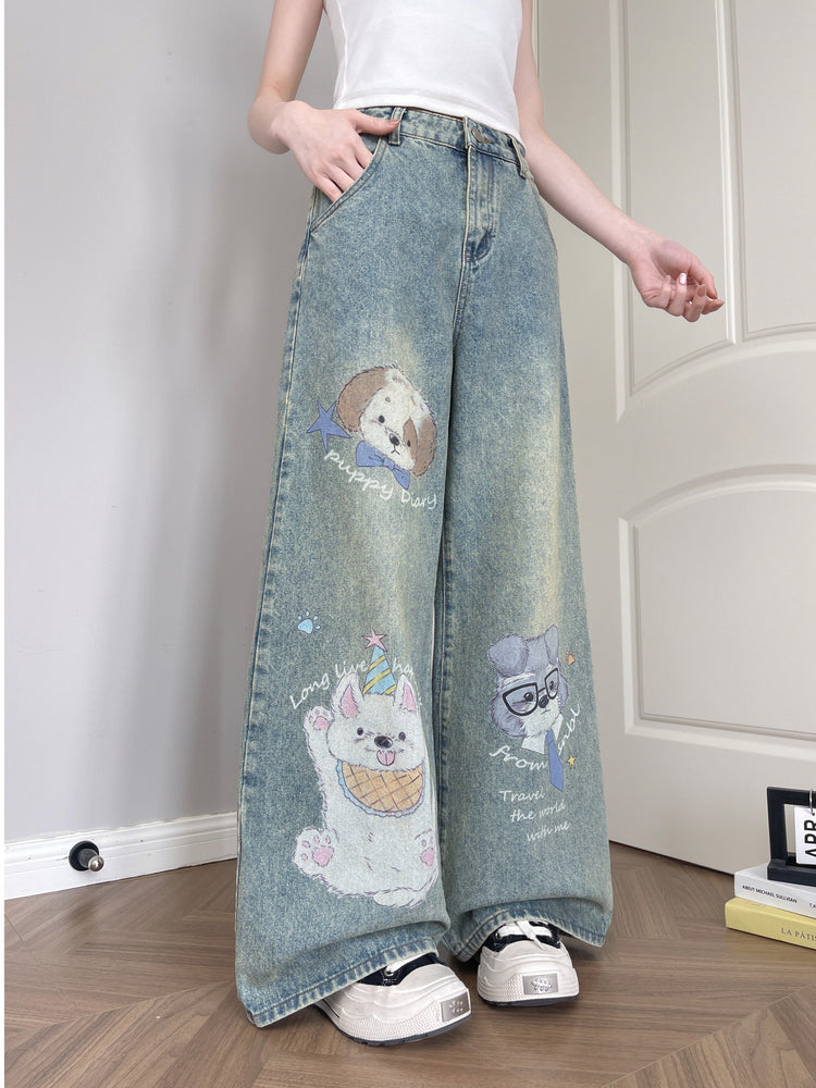 Puppy Diary Wide Jeans-Bottoms-ntbhshop