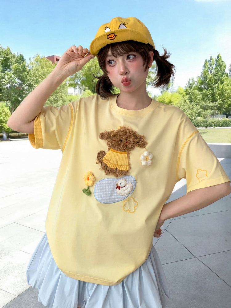 Buttercup Puppy Picnic Tee-Tops-ntbhshop