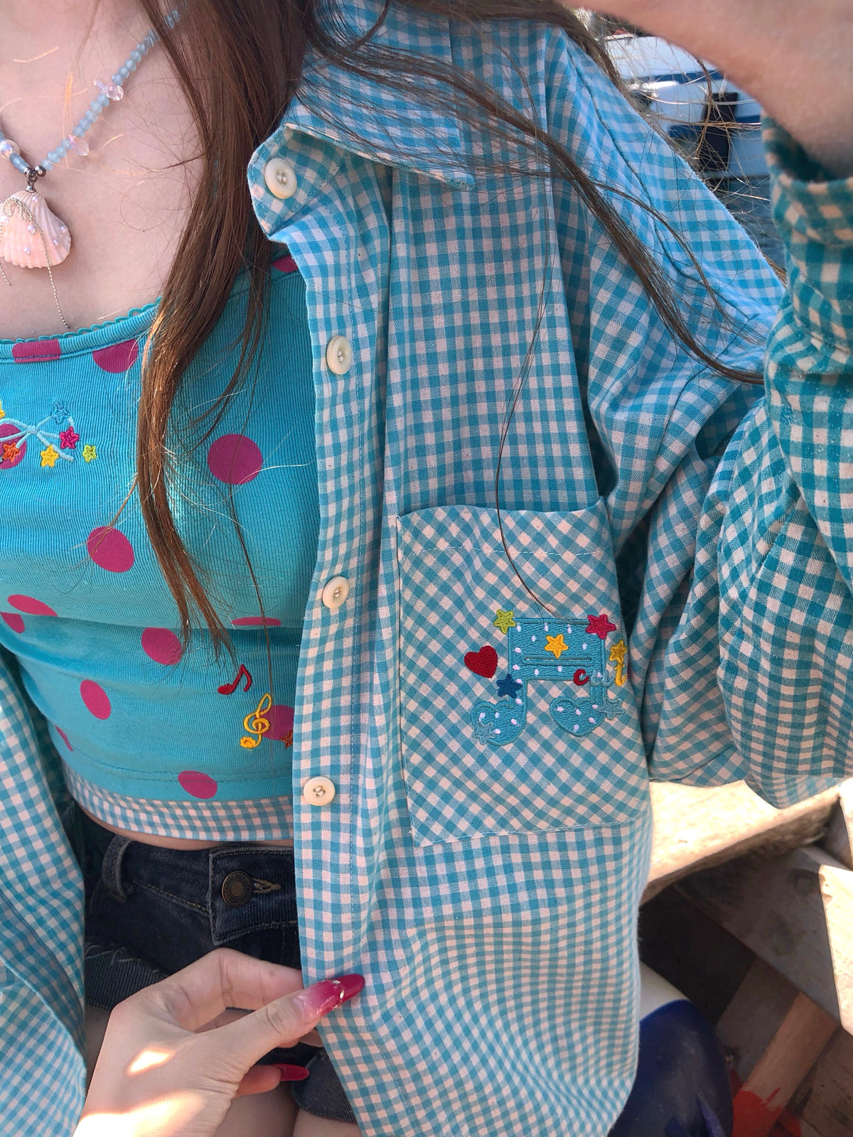 Fruit Punch Cotton Plaid Shirts-Tops-ntbhshop
