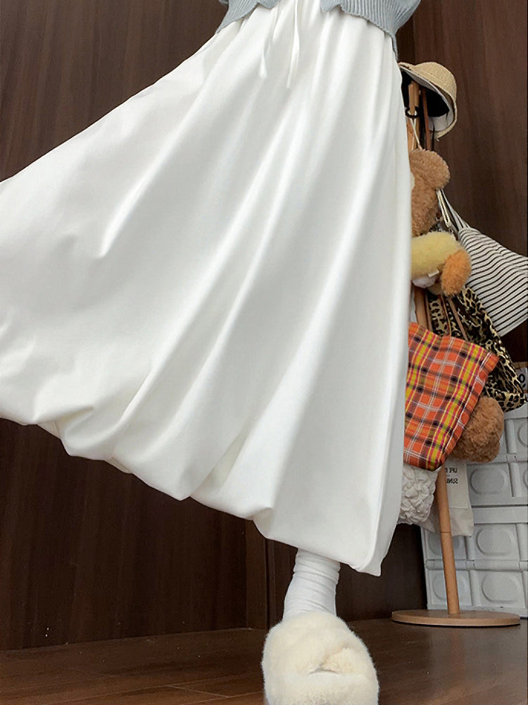 Mocha Bloom Bubble Sweat Skirts-ntbhshop