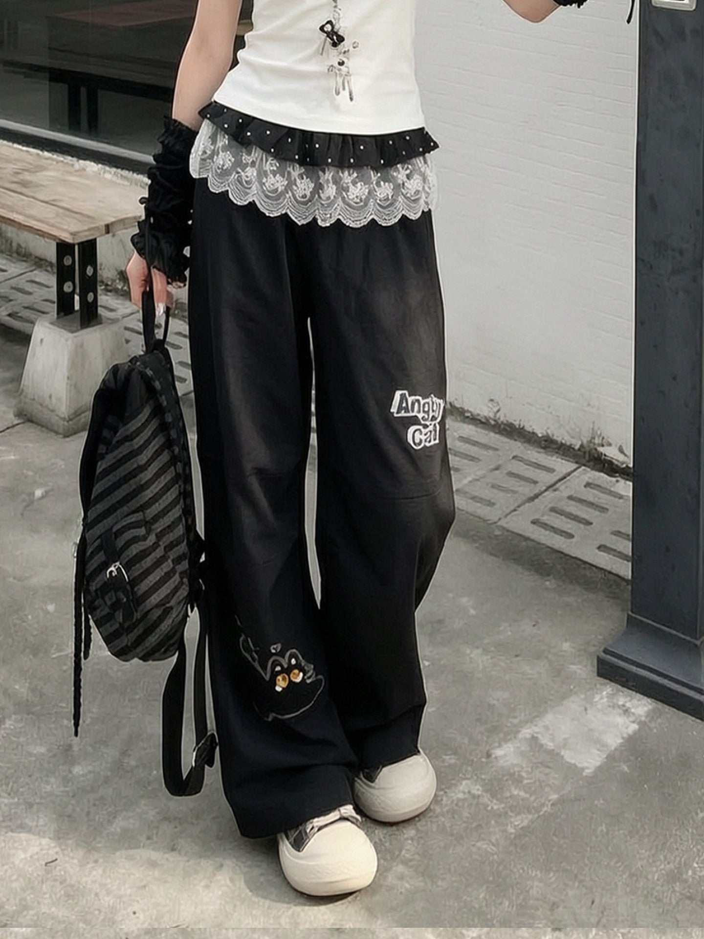 Angry Cat Draped Pants-Bottoms-ntbhshop
