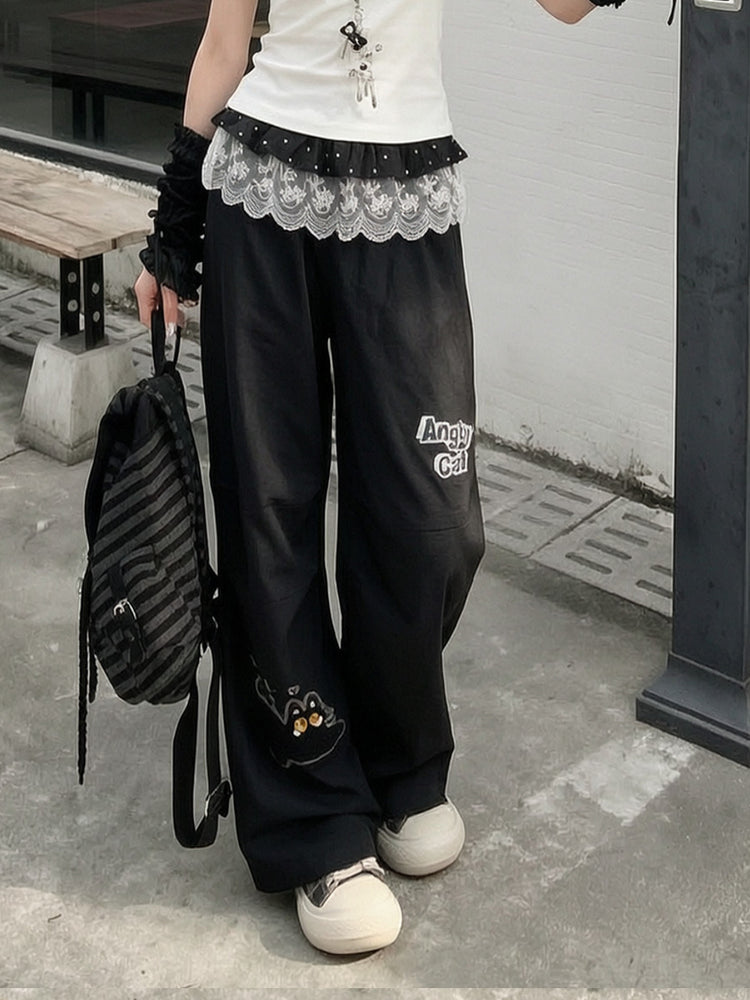 Angry Cat Draped Pants-Bottoms-ntbhshop